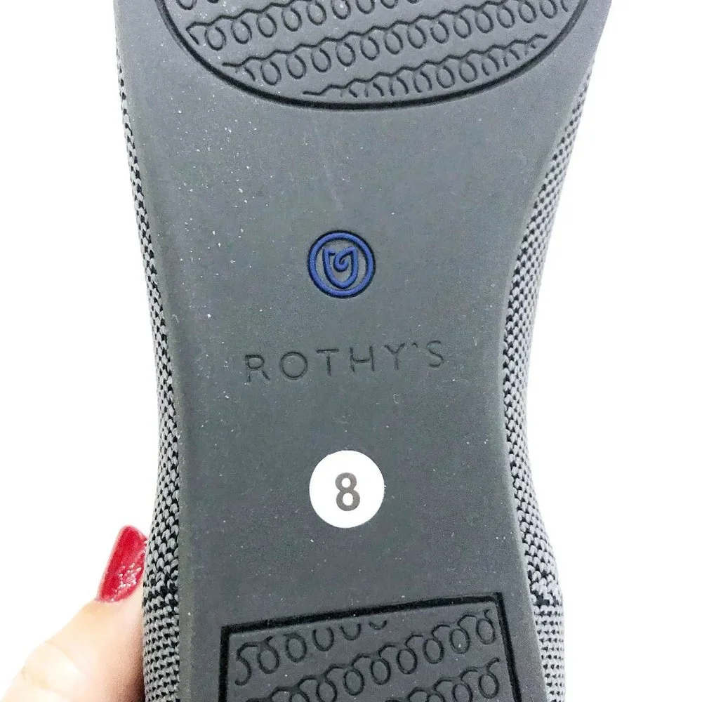 ROTHY Women's Grey Knit The Point Flats 8 - Picture 9 of 9